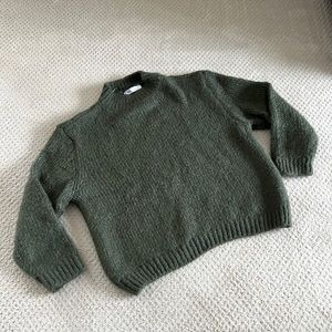 Zara cropped green sweater.